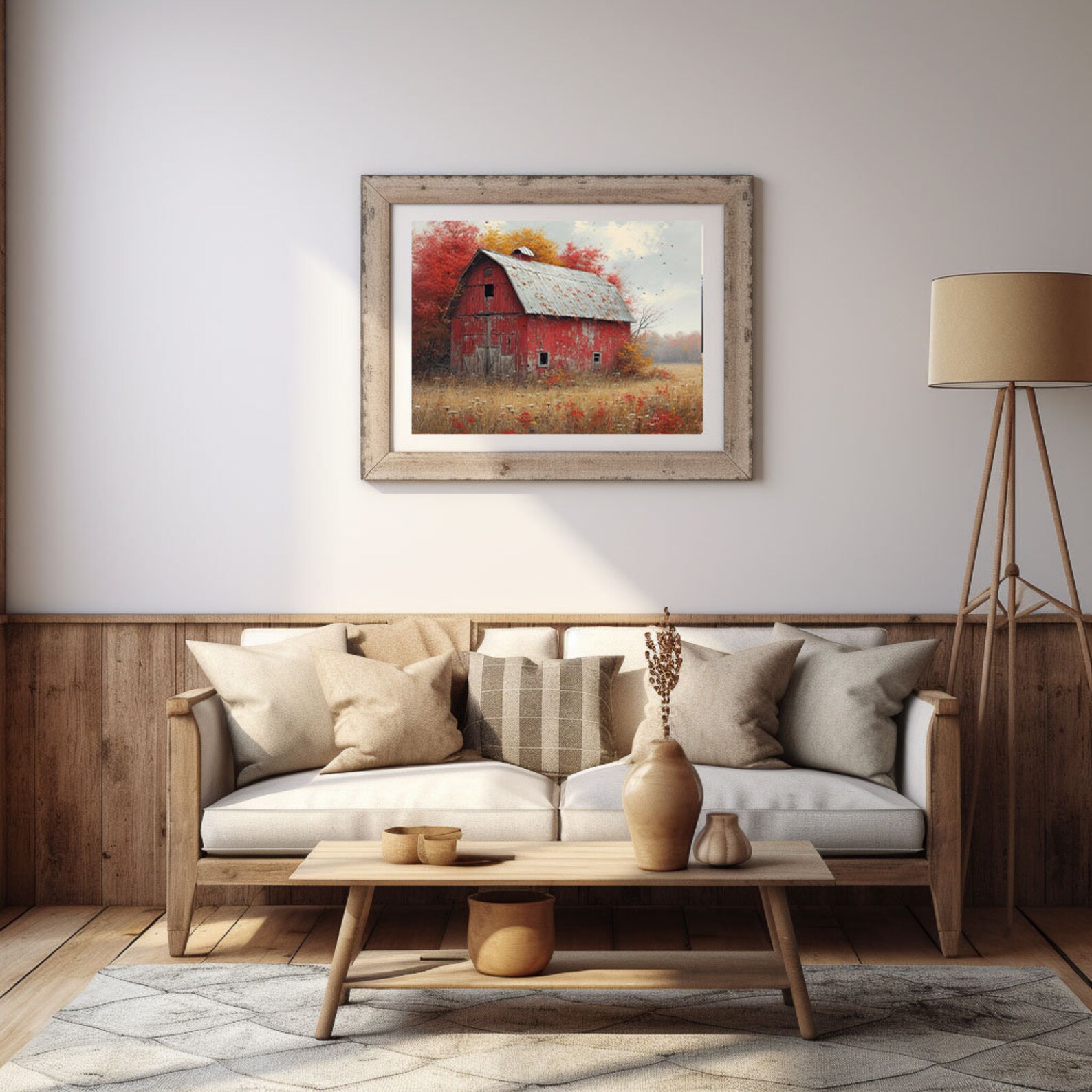 Modern Farmhouse Art Home Cabin Décor Farming Picture Weathered Barn