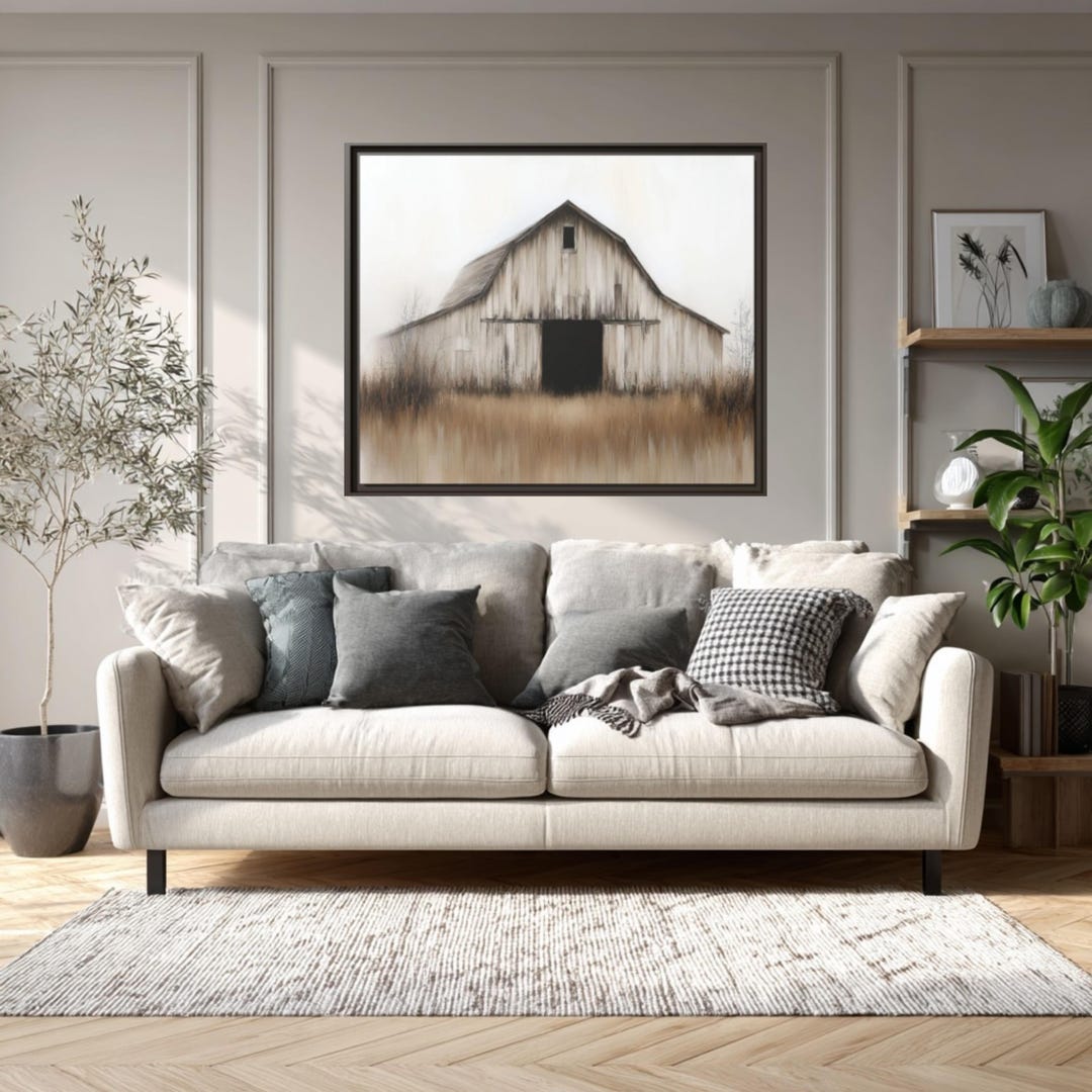 Rustic Canvas Vintage Barn Landscape Canvas Print, Rustic Farmhouse Wall Art - Etsy