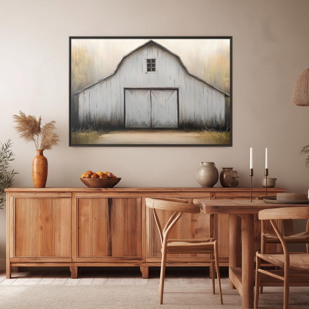 Rustic Barn Canvas Print: Sepia Farmhouse Wall Art - Etsy