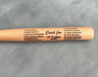 Engraved Baseball Bat Coach Gift | Baseball Team Gift | Engraved Mini Baseball Bat | Baseball Coach | Tball Gift | Softball Team