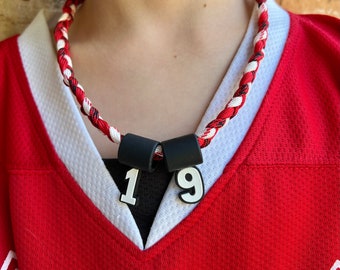 Custom Sports Necklace - Team Colour & Number | Hockey Team Necklace | Stocking Stuffer Hockey | Sports Christmas Gift | Hockey Team Gifts