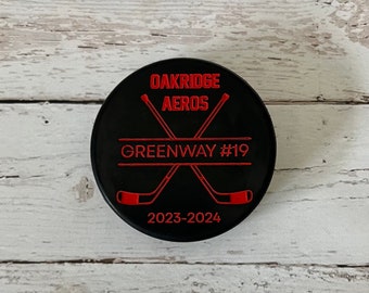 Personalized Engraved Hockey Puck | Hockey Team Gift | Hockey Player Gift | Swag Bag | Hockey Tournament Gifts | Custom Hockey Puck