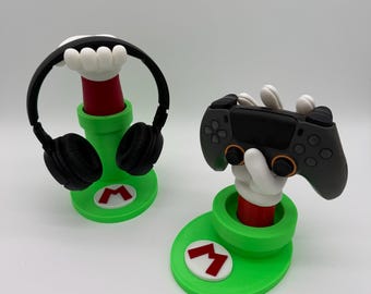 マリオヘッドセットホルダー、ゲーミングセットアップアップグレード