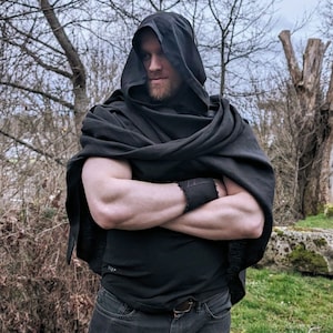 Black Renaissance Faire Linen Hood