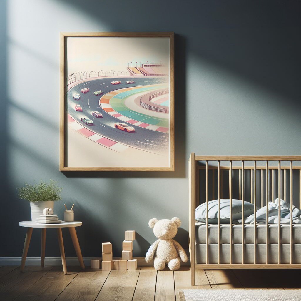 16 X 20 Print, Formula 1 Race Car Nursery Wall Art Print, F1 Race Track