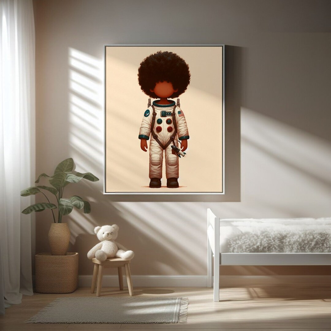 Black Girl Wall Art, Africanamerican Boy Wall Art, Black Kid Room