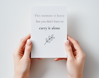 Tarjeta de condolencias, apoyo en el duelo, minimalista, pensando en ti, consuelo (descarga digital)