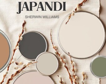 JAPANDI Farbpalette, Einrichtungstipps, Sherwin Williams Japandi Color 2024 Farbtrend, Innenfarbe, Hausfarbschemata, SW Paint