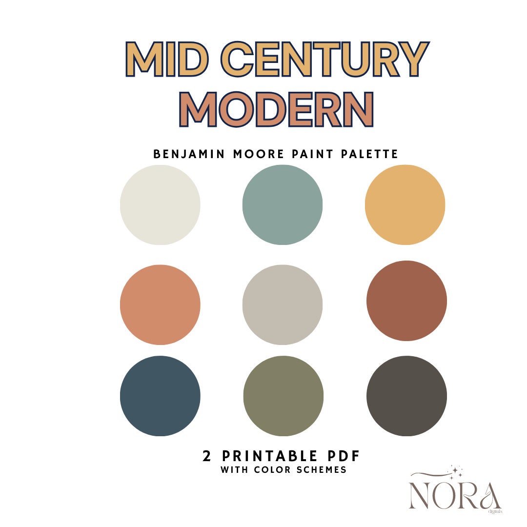MODERN MID CENTURY Benjamin Moore 2024 Color Trends Interior - Etsy UK