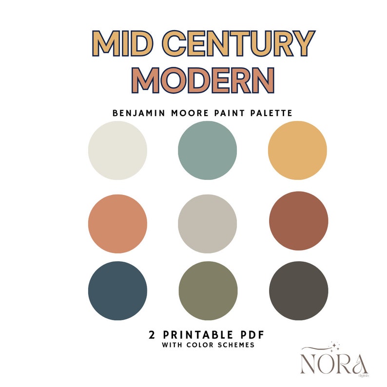 MODERN MID CENTURY Benjamin Moore 2024 Color Trends Interior Etsy