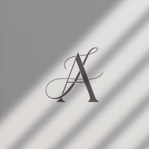 AJ Wedding Monogram Logo Template, Editable Couple Initials Logo, Minimal Branding Design, Instant Download