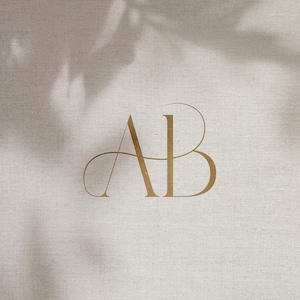 AB Wedding Logo Template, Editable Monogram for Invitation, Elegant Premade Design, Instant Download