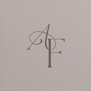 Modello monogramma per matrimonio AF, logo di coppia modificabile, design del marchio elegante e senza tempo, download immediato