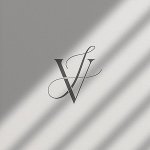 VJ Wedding Monogram Logo Template, Editable Couple Logo, Luxury Premade Branding Design, Instant Download