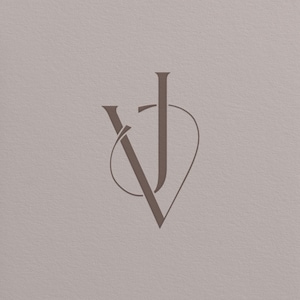 VJ Wedding Logo Template, Editable Monogram Design, Classic Elegant Branding, Instant Download