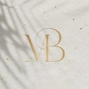 Mall för MB-logotyp för bröllopsmonogram, elegant parlogotyp, minimalistisk färdig varumärkesdesign, direktnedladdning