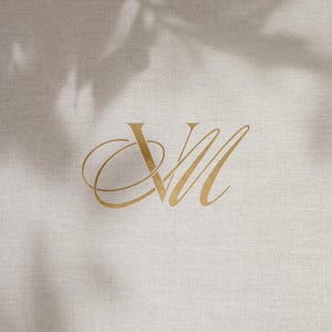 VM Wedding Monogram Logo, Editable Premade Couple Initials, Luxury Branding Template, Instant Download
