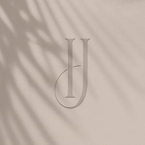 IJ Wedding Monogram Logo, Editable Couple Logo Template, Elegant Premade Branding, Instant Download