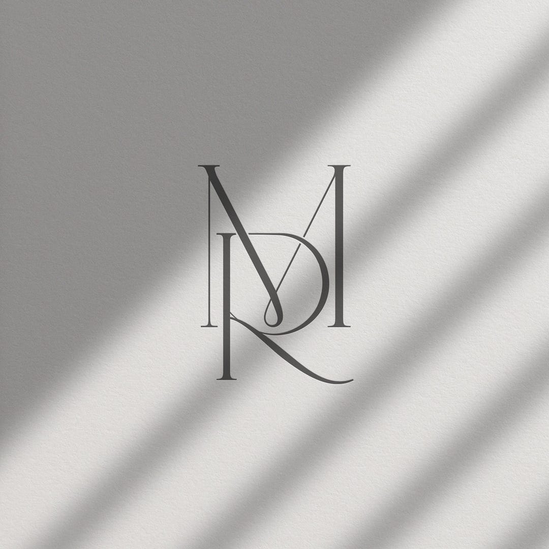MR Wedding Monogram Template, Editable Couple Logo, Timeless Elegant ...