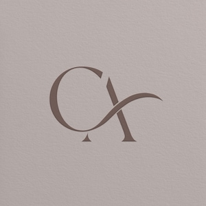 CA Wedding Monogram Logo Template, Elegant Couple Logo, Minimal Premade Branding Design, Instant Download