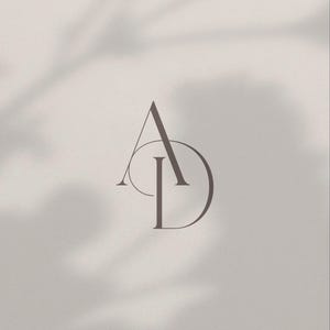 AD Wedding Monogram Logo Template, Editable Couple Initials Logo, Minimal Branding Design, Instant Download