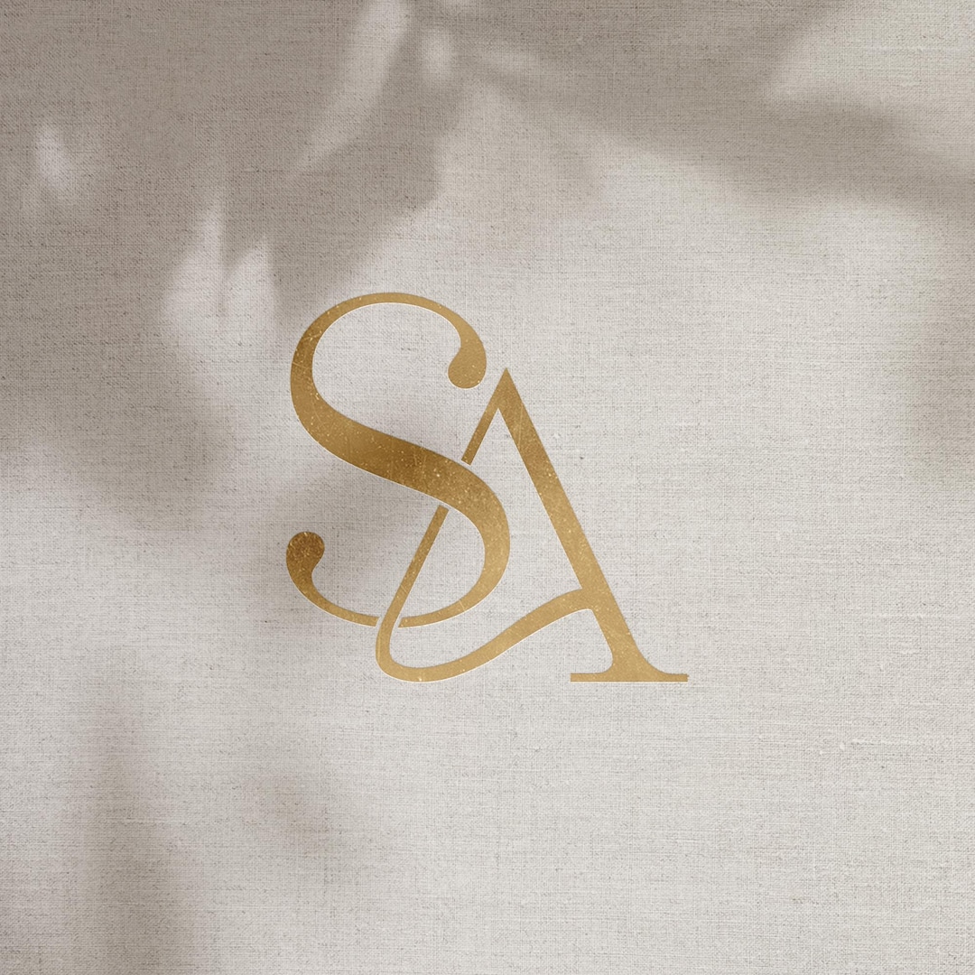SA Wedding Monogram Logo, Editable Couple Logo Template, Elegant ...