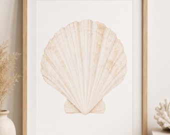 Neutral Seashell Wall Art | Museum-Quality Coastal Fine Art Print