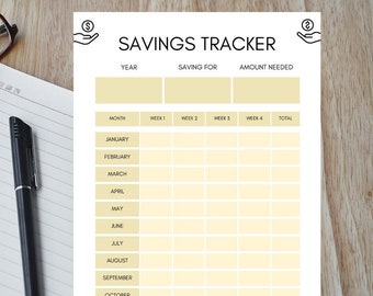 Savings tracker printable