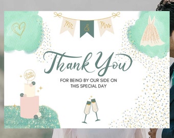 Digital thank you card wedding