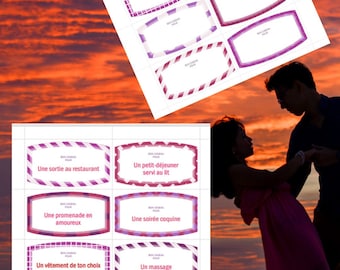 Pre-filled and printable love gift vouchers