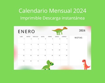 Calendario dinosaurio 2024 ESPANOL