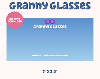 Blue Granny Glasses | Party Favors | Digital Download