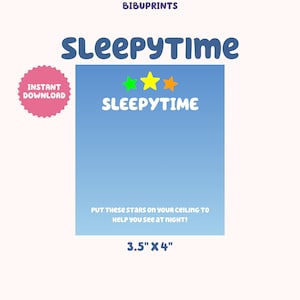 Blue Sleepytime | Party Favors | Digital Download