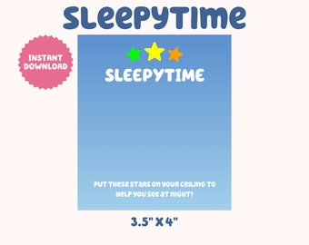 Blue Sleepytime | Party Favors | Digital Download
