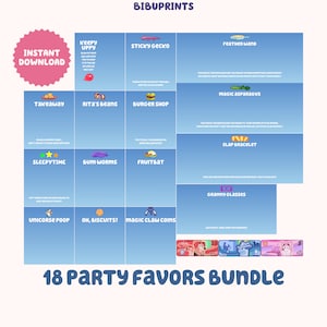 18 Blue Party Favors Bundle | Party Favors | Digital Download