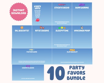 10 Blue Party Favors Bundle | Party Favors | Digital Download