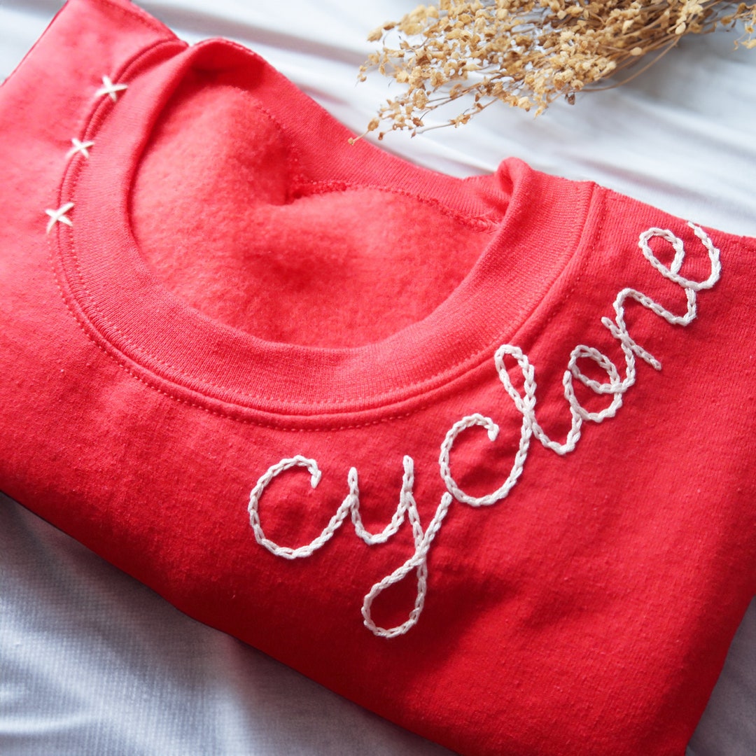 Custom Hand Embroidered Stitched Sweatshirts Personalized Etsy