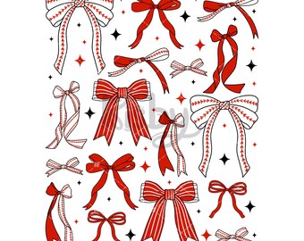 Coquette Baseball Bow PNG: Vintage Shirt Design (Digital Download)