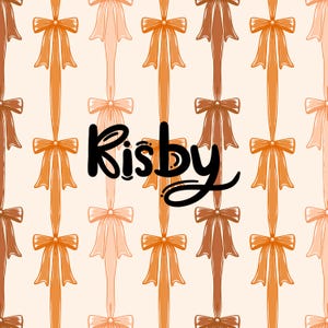 Fall Bow Stripes Seamless Pattern: Coquette Fabric Design (Digital Download)