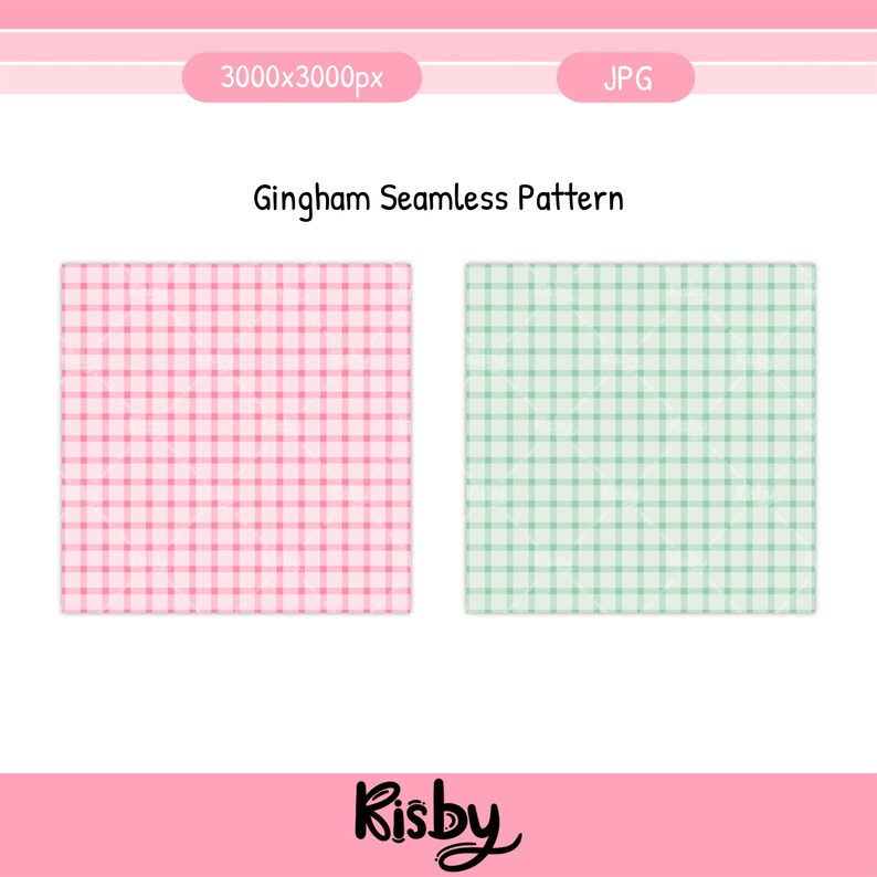 Gingham pattern in pastel pink and mint green. A versatile background for your cottagecore winter creations.