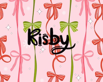 Kokette Weihnachten Bögen Nahtlose Muster Band Streifen Nahtlose Datei für Stoff Druck Pastell Urlaub Geschenk Digitales Papier Hintergrund JPG