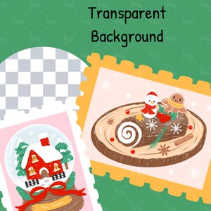 Christmas stamps clipart PNG for diy card designs
