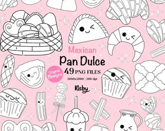 Mexikanische Conchas Digital Stamps Png: Süßes Brot Clipart (digitaler Download)