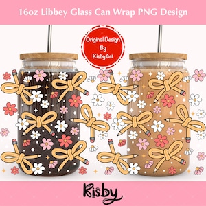Cute teacher coquette pencil bow design in yellow and pink theme, PNG for sublimation wrap.