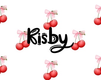 Cherry Bow Seamless Pattern: Coquette Pink Fabric Design (Digital Download)