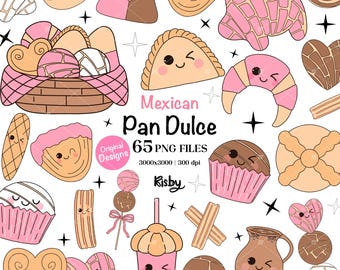 Mexikanische Pan Dulce PNG Clipart Bundle: Groovy Retro Conchas (Digitaler Download)