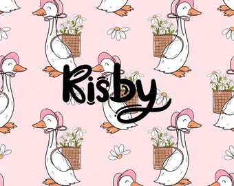 Daisy Goose Seamless Pattern: Spring Floral Background (Digital Download)