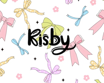 Spring Bows Seamless Pattern: Coquette Easter Digital Paper (Commercial Use)
