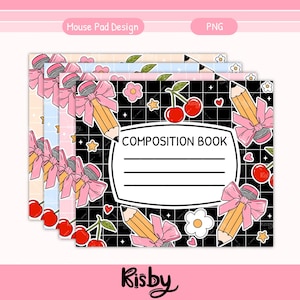 Tappetino per mouse per insegnanti PNG Design a sublimazione Nome personalizzato Composizione griglia Notebook Png Retro Ritorno a scuola Png Regali di apprezzamento per insegnanti