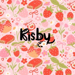 Cottagecore Strawberry Seamless Pattern Grandmillenial Strawberry Seamless Pattern Spring Picnic Seamless Coquette Fruits Seamless